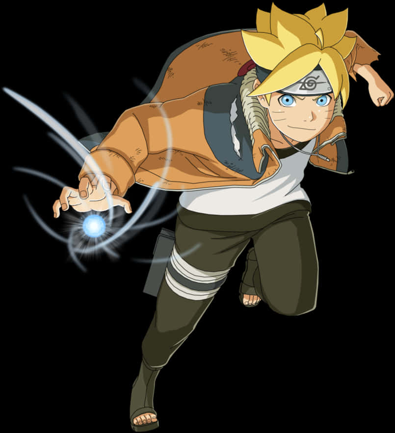 Boruto Uzumaki Rasengan Preparation PNG Image