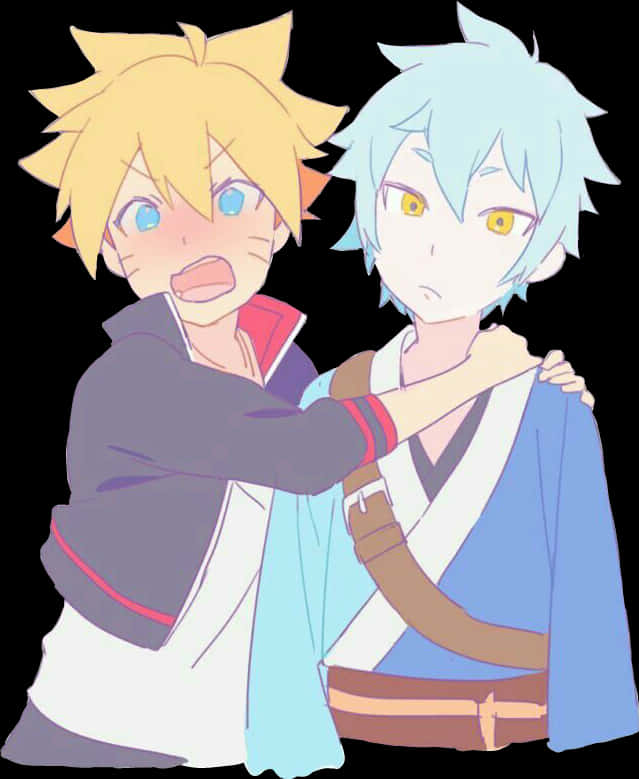 Borutoand Mitsuki Friendship Moment PNG Image