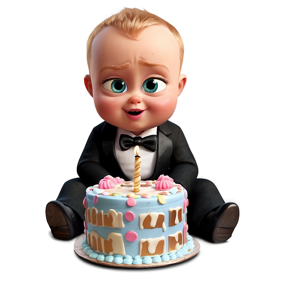 Boss Baby With Cake Png 05252024 PNG Image