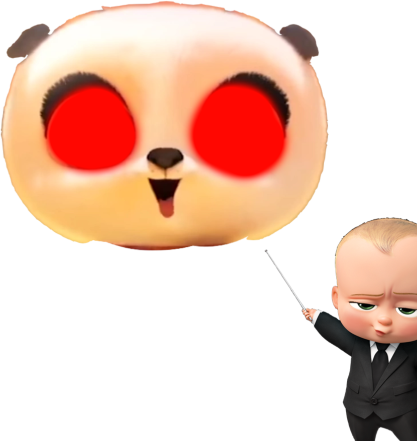 Boss Babyand Giant Panda Balloon PNG Image