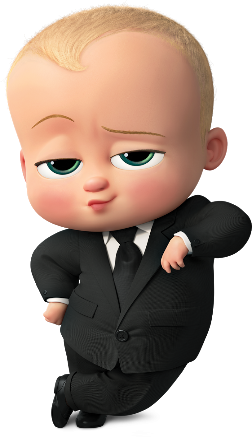 Boss Babyin Black Suit PNG Image