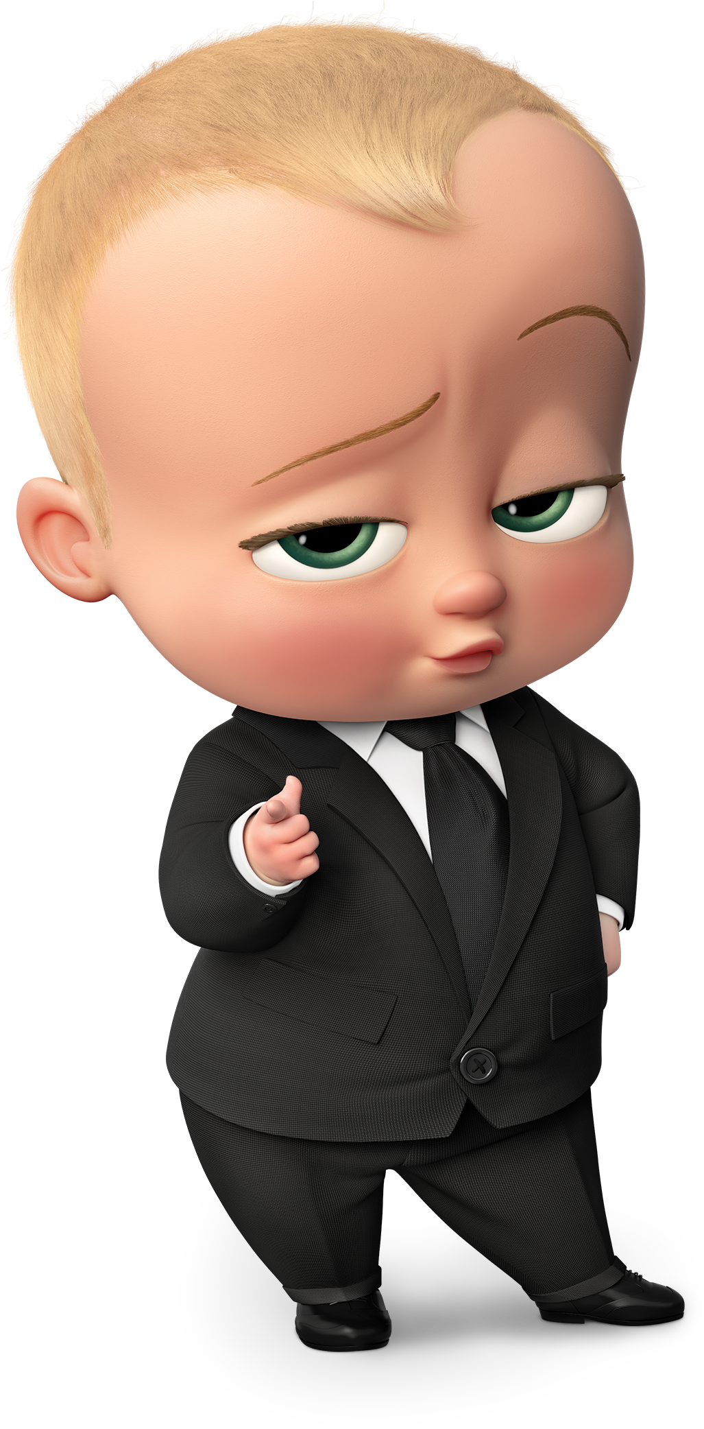 Boss Babyin Black Suit PNG Image