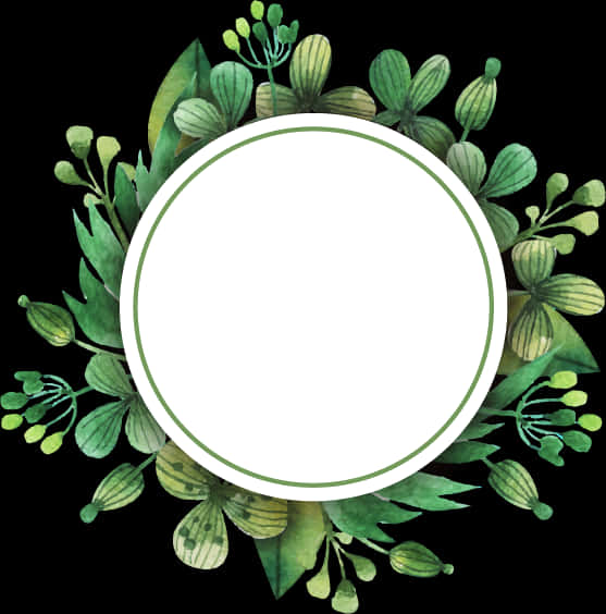 Botanical Greenery Frame Template PNG Image