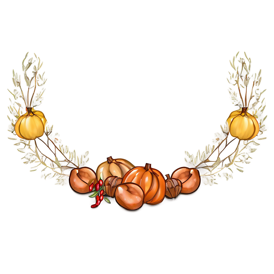 Bountiful Harvest Thanksgiving Border Png Dly58 PNG Image