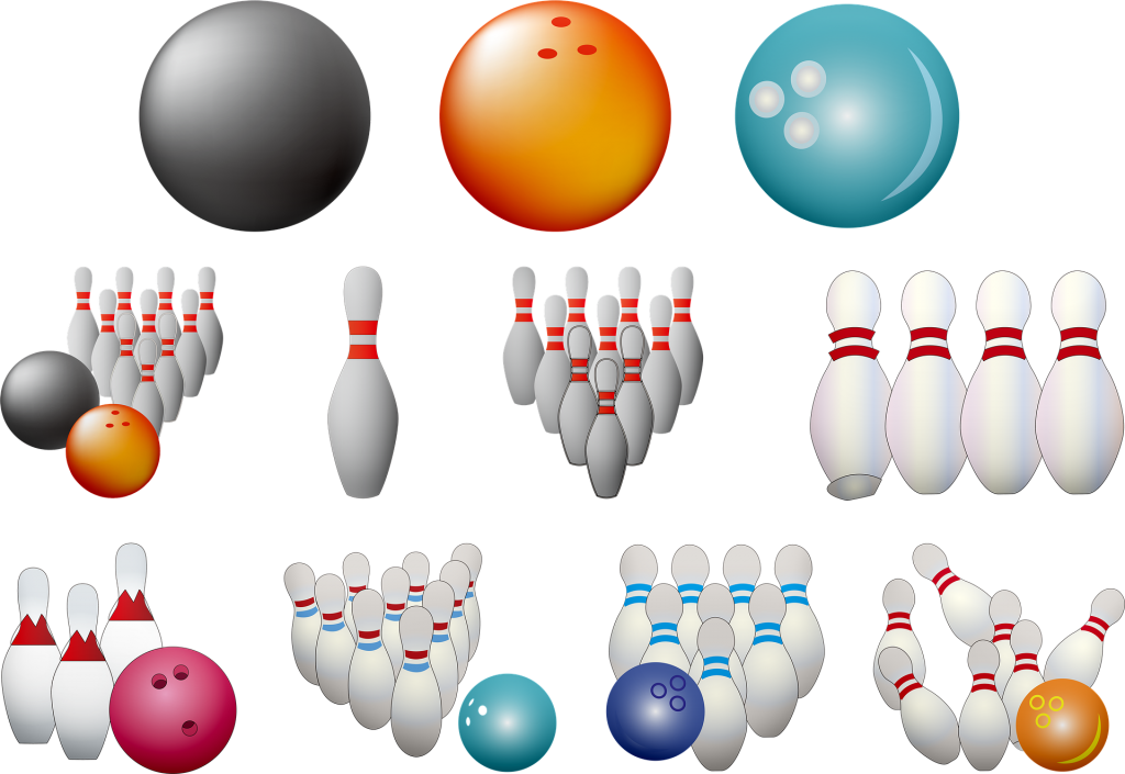 Bowling Ballsand Pins Vector Illustration PNG Image