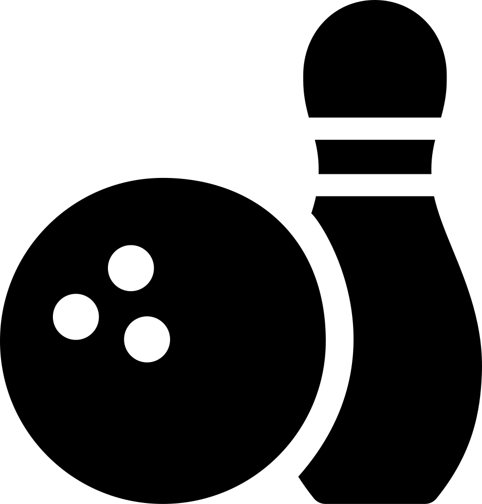 Bowling Icon Blackand White PNG Image