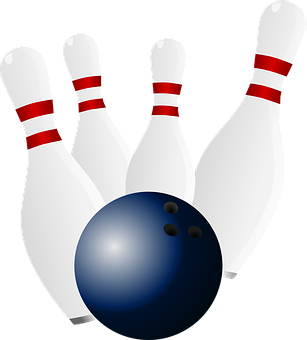 Bowling Pinsand Ball Graphic PNG Image