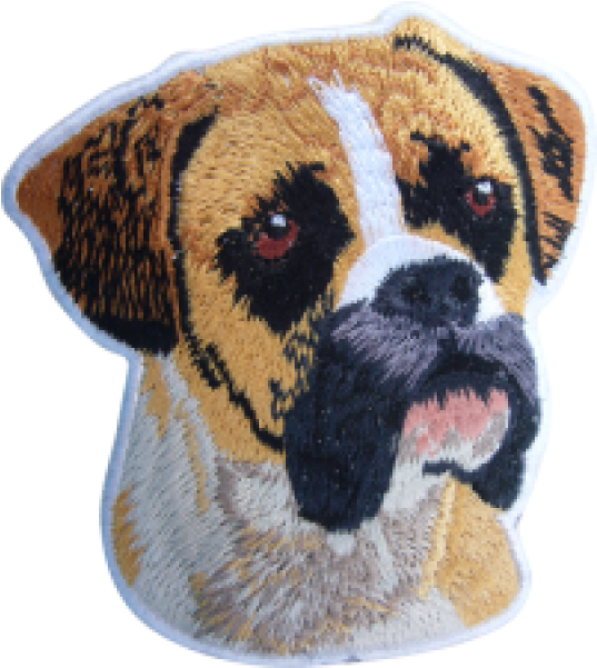 Boxer Dog Embroidered Patch PNG Image