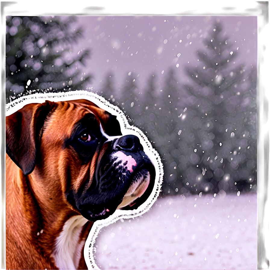 Boxer Dog In Snow Png 06242024 PNG Image