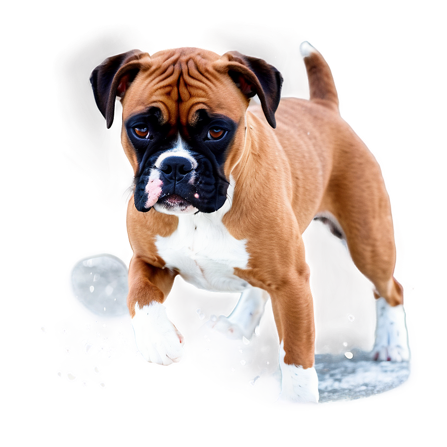 Boxer Dog In Snow Png Imr PNG Image