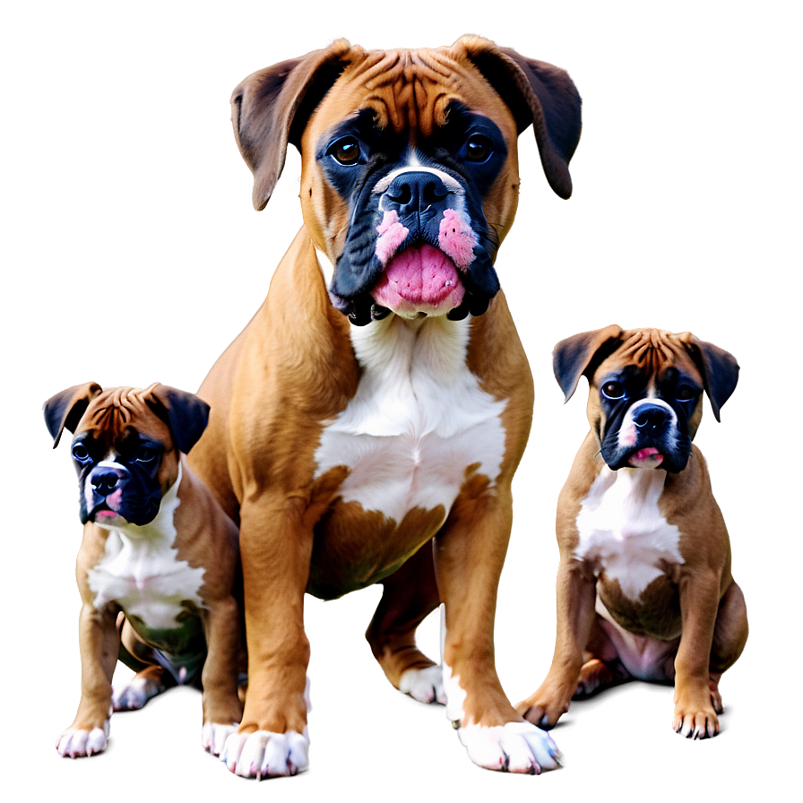 Boxer Dog With Puppies Png Ffk51 PNG Image