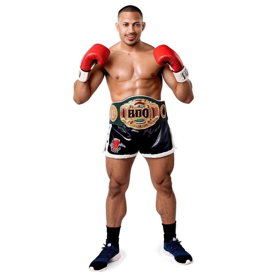 Boxer With Championship Belt Png Pja PNG Image