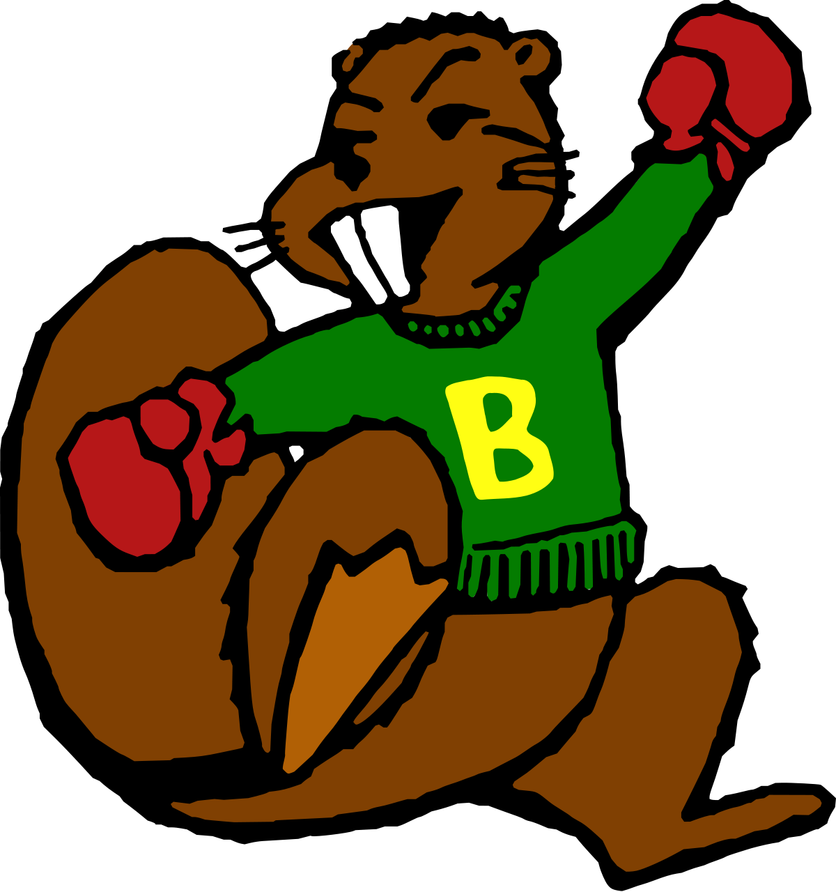 Boxing Beaver Cartoon Illustration PNG Image