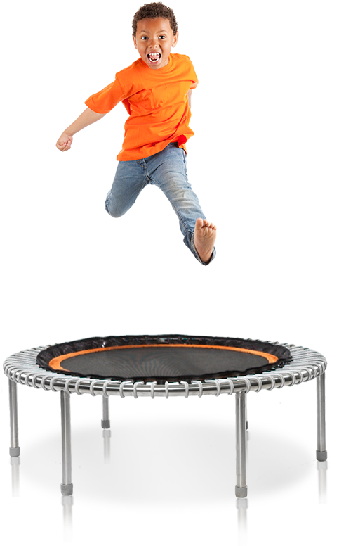 Boy Jumping Near Trampoline PNG Image