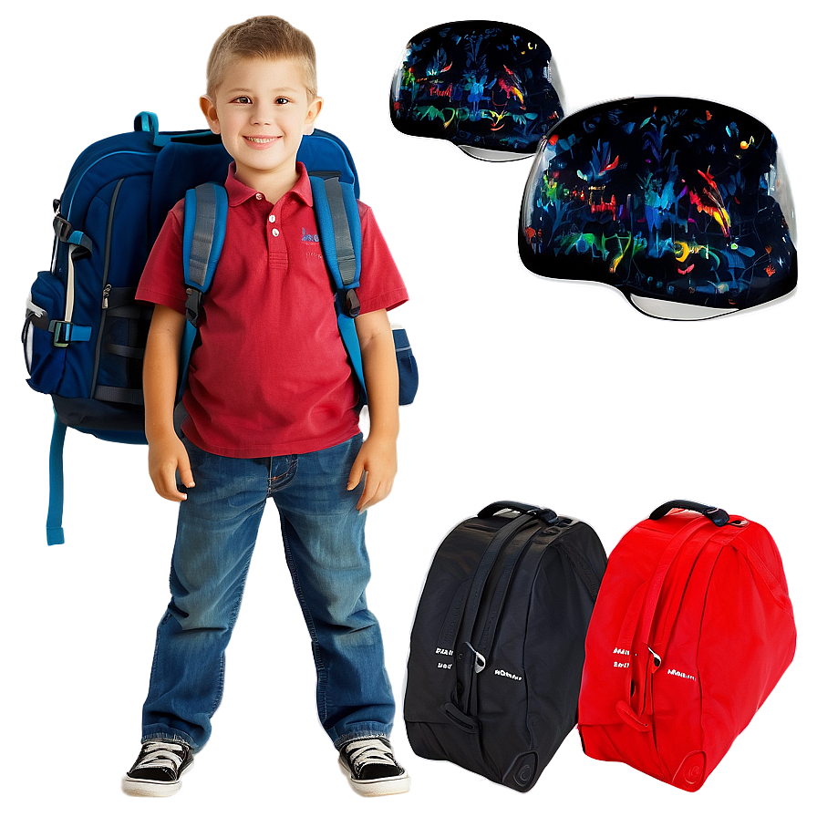 Boy With Backpack Png Fvw95 PNG Image