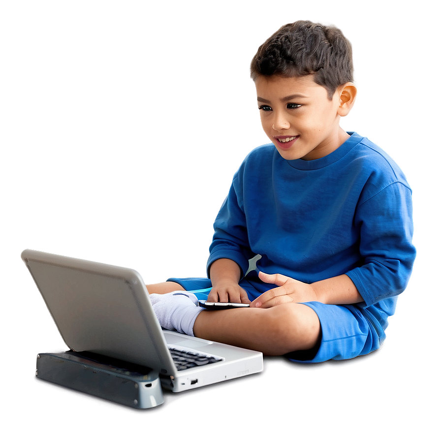 Boy With Computer Png 05212024 PNG Image