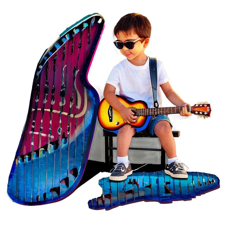 Boy With Guitar Png 12 PNG Image