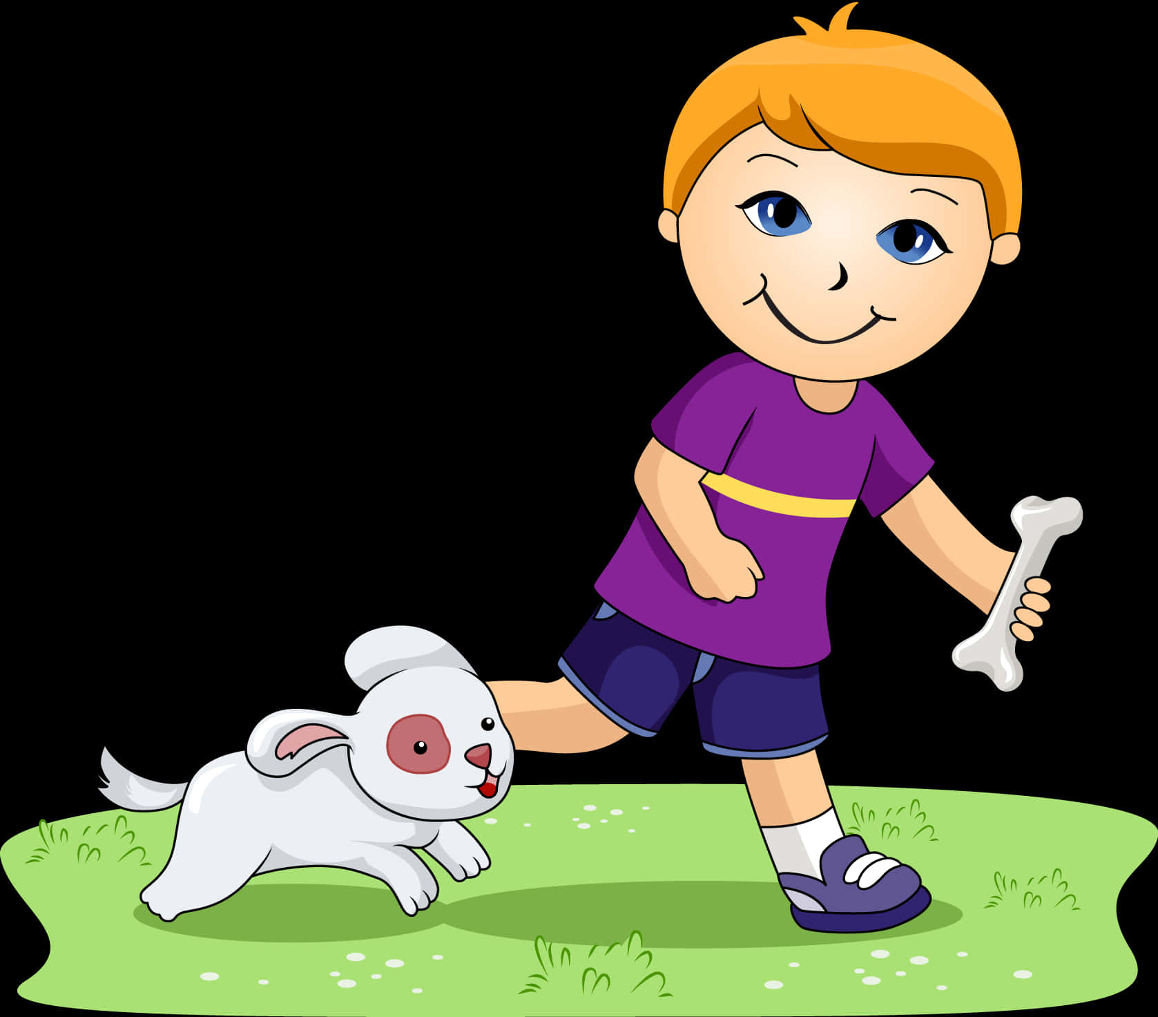 Boyand Dog Playing PNG Image