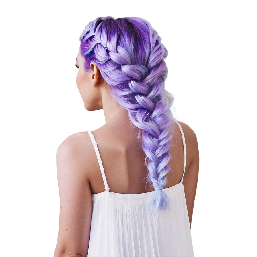 Braided Purple Hair Beauty Png Mos59 PNG Image