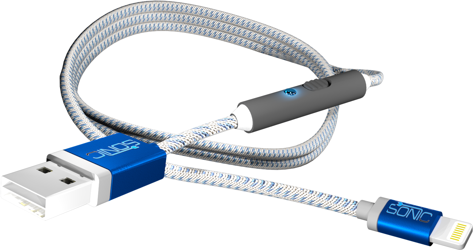 Braided U S B Lightning Cable PNG Image