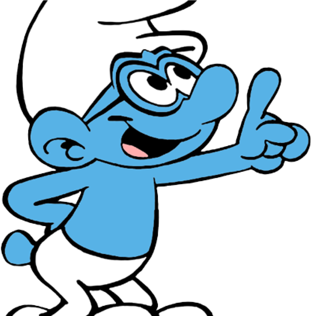 Brainy Smurf Pointing Illustration PNG Image