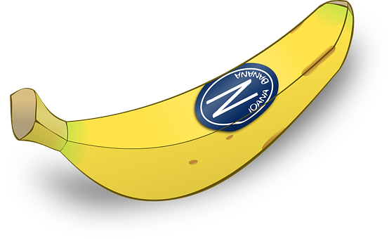 Branded Banana Vector Illustration PNG Image