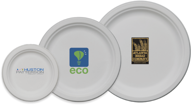 Branded Paper Plates Collection PNG Image