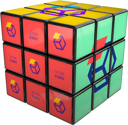 Branded Rubiks Cube3 D Render PNG Image