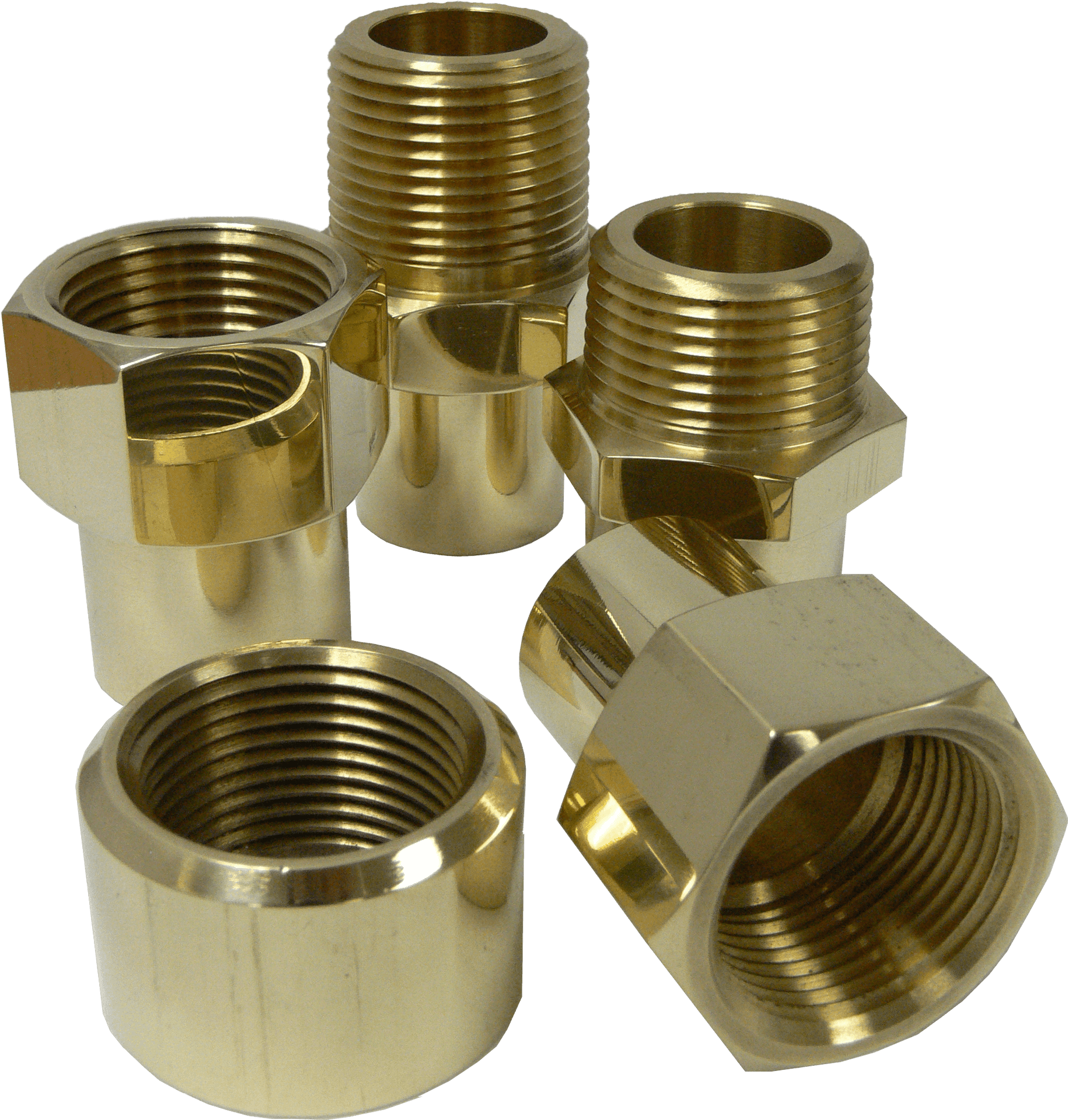 Brass Pipe Fittings Assortment PNG Image