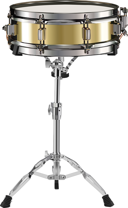 Brass Snare Drumon Stand PNG Image