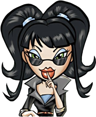 Bratz Character Secretive Pose PNG Image