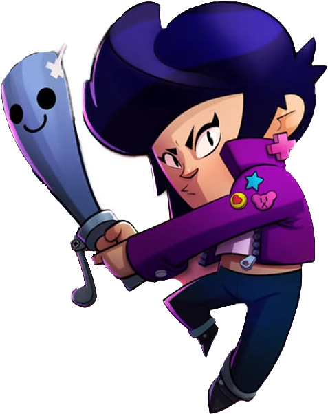 Brawl Stars Character With Bat PNG Image