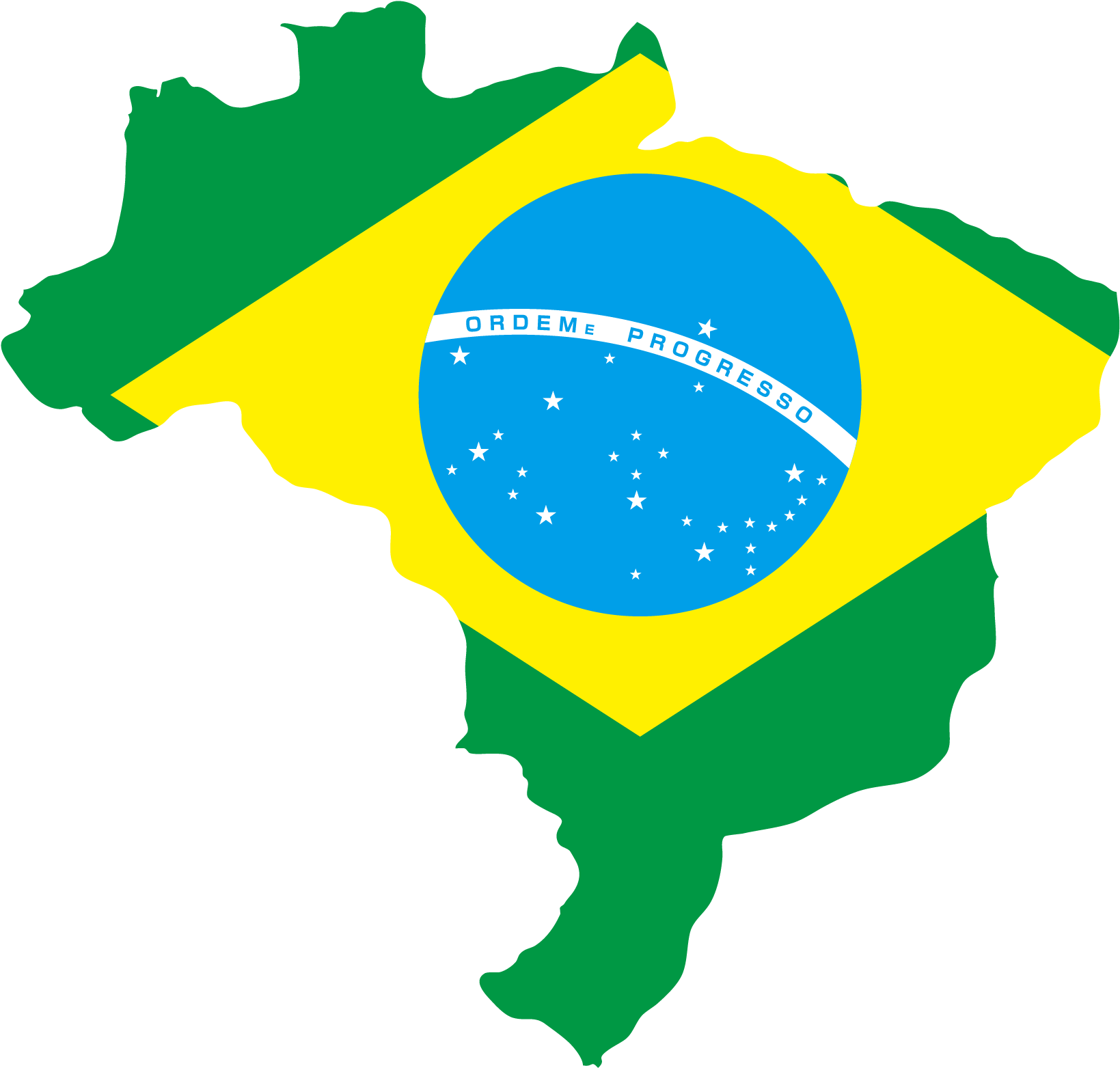 Brazil Mapwith Flag PNG Image