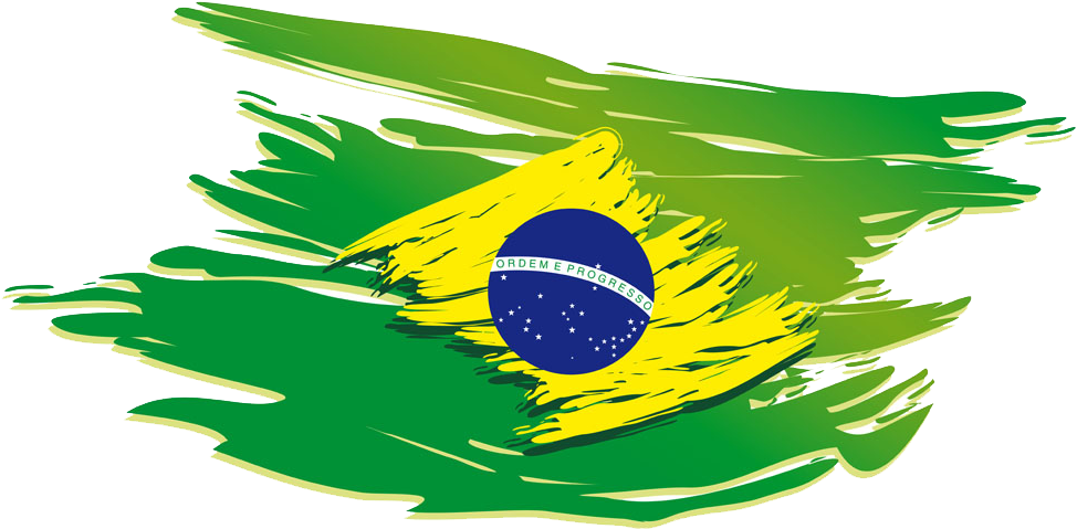 Brazilian Flag Artistic Brush Stroke PNG Image