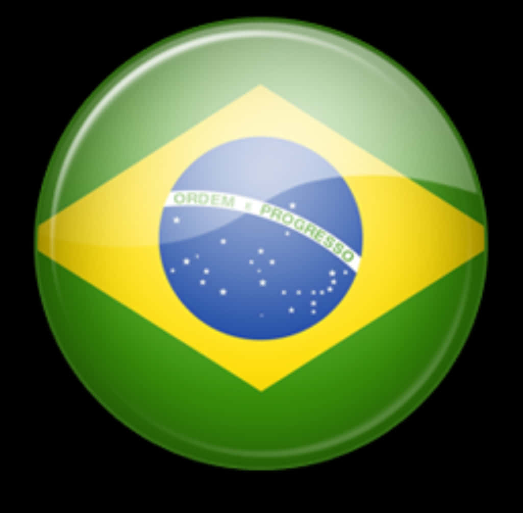 Brazilian Flag Button PNG Image