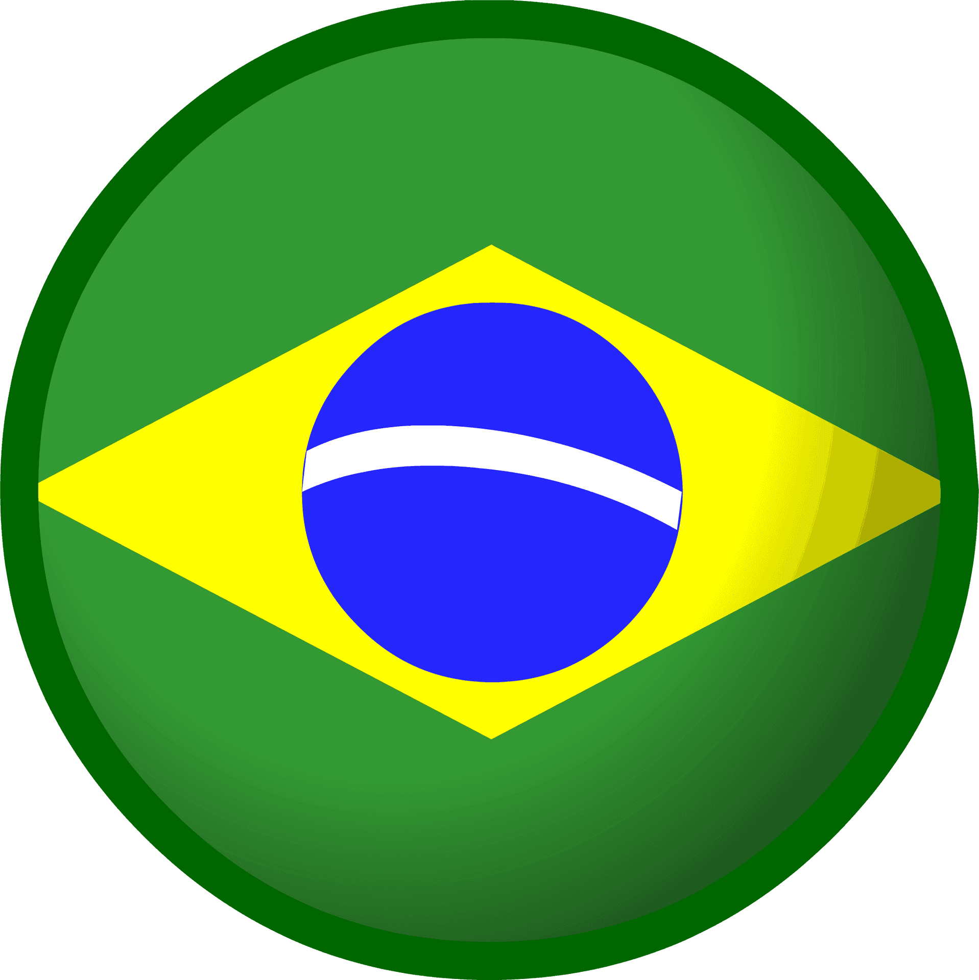 Brazilian Flag Button PNG Image