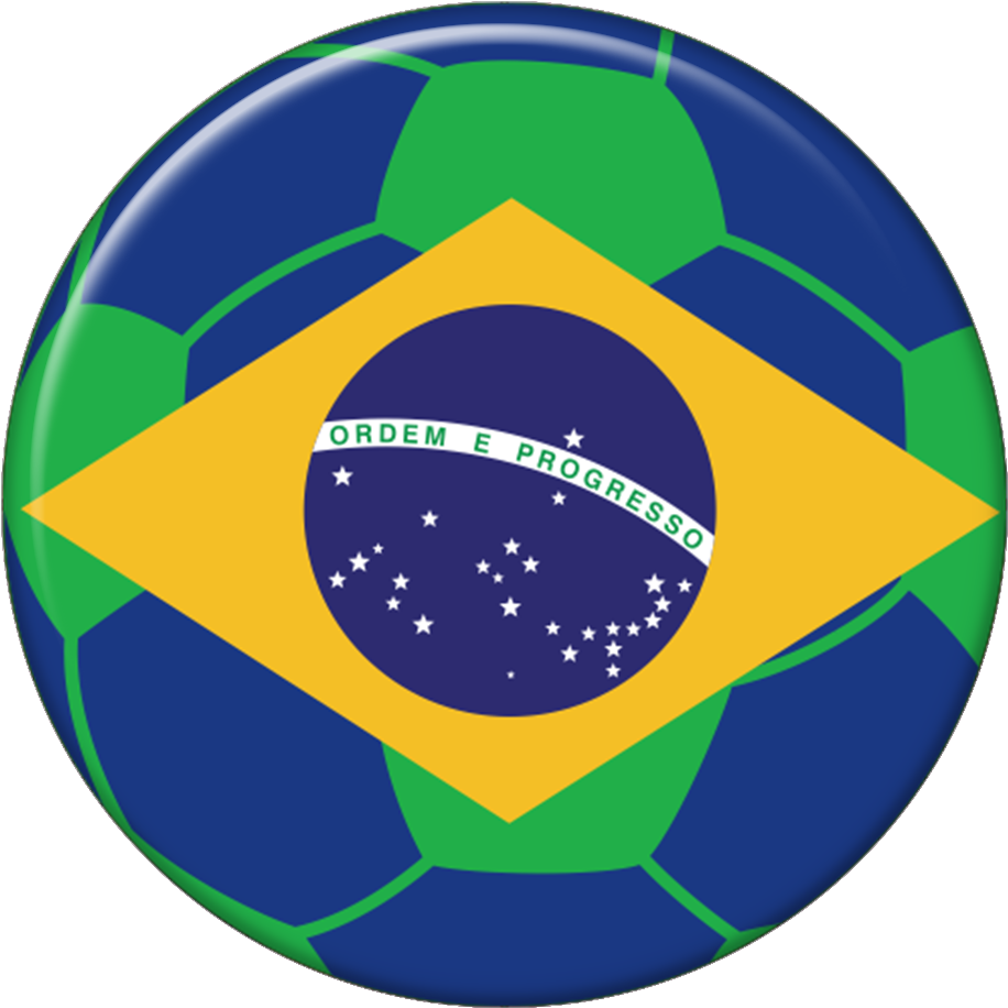 Brazilian Flag Soccer Ball Design PNG Image