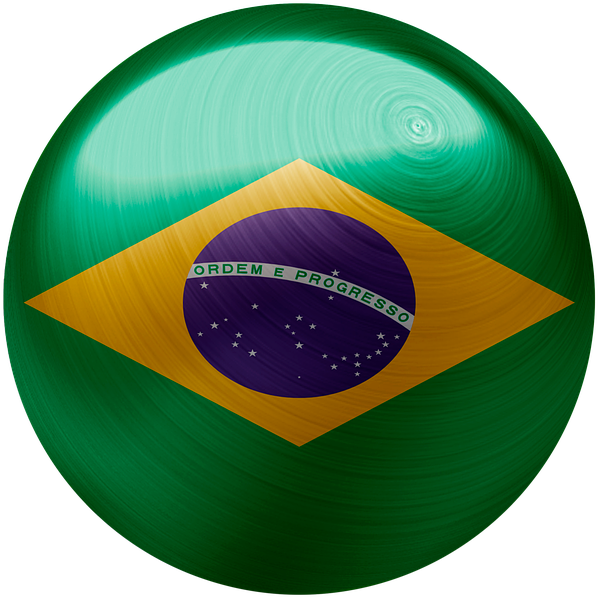 Brazilian Flag Sphere Design PNG Image