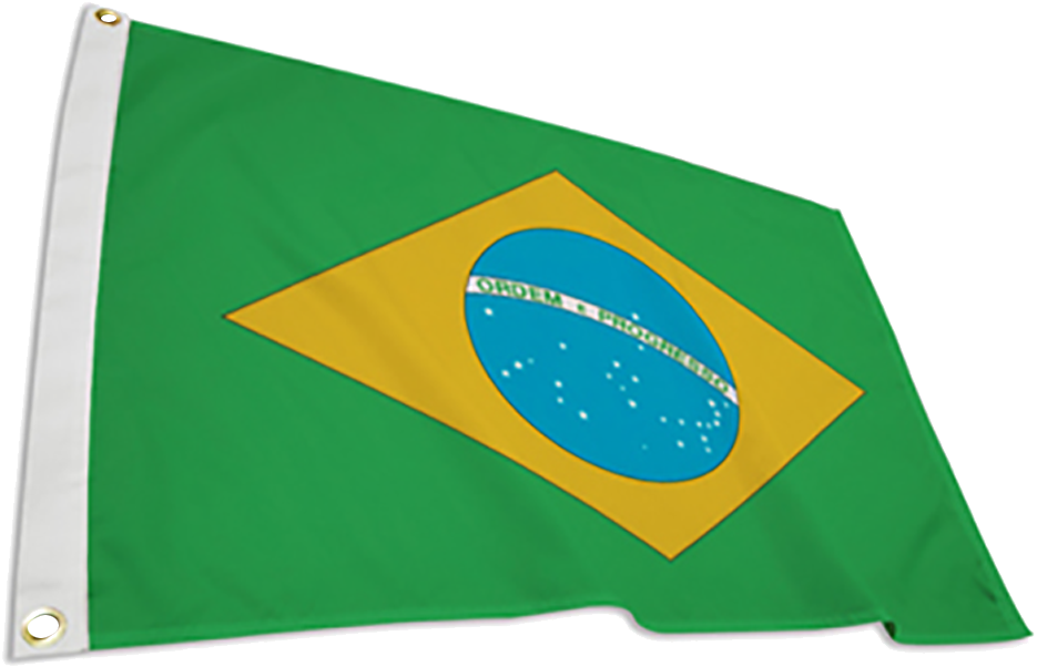 Brazilian National Flag Waving PNG Image