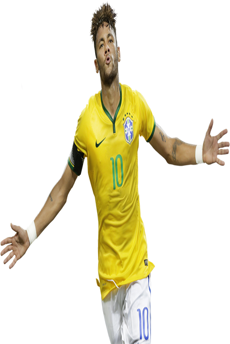 Brazilian Soccer Player Celebration PNG Image