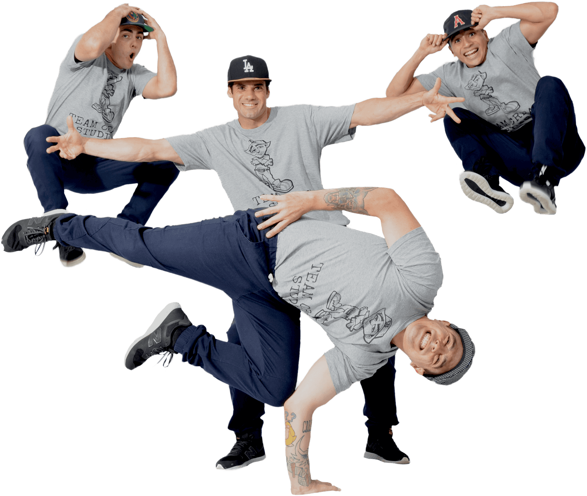 Breakdancer Multiple Poses Composite PNG Image