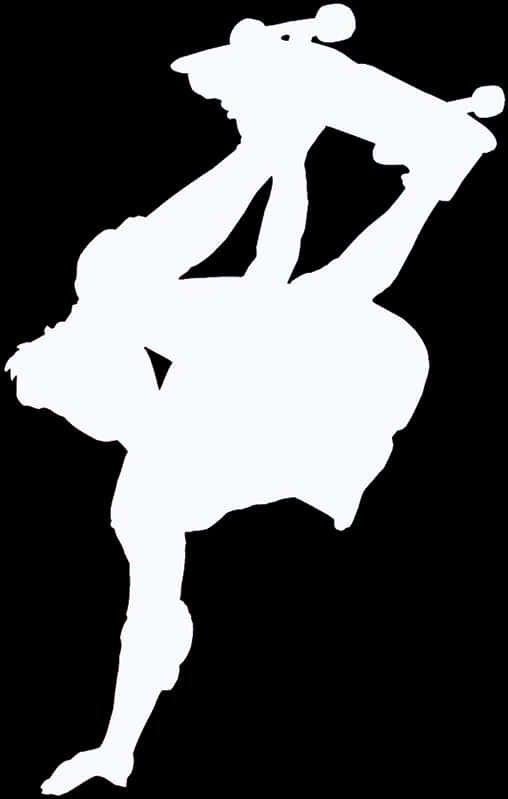 Breakdancer Silhouette Action Pose PNG Image