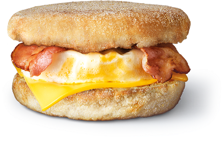 Breakfast Sandwichwith Egg Bacon Cheese PNG Image