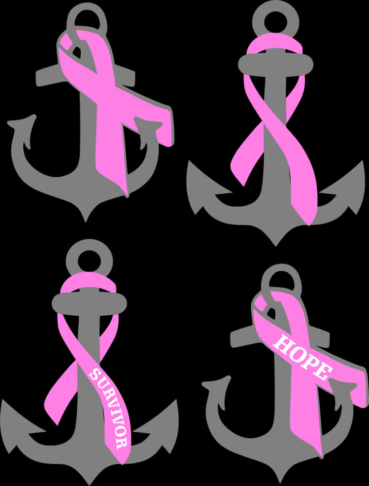 Breast Cancer Awareness Anchors PNG Image