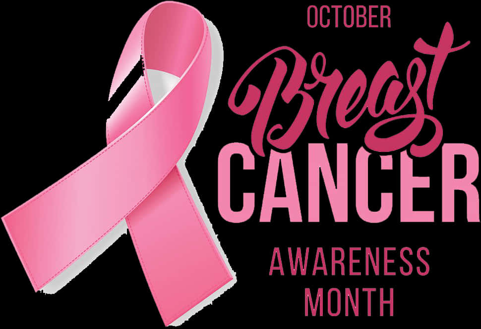 Breast Cancer Awareness Month Ribbon PNG Image