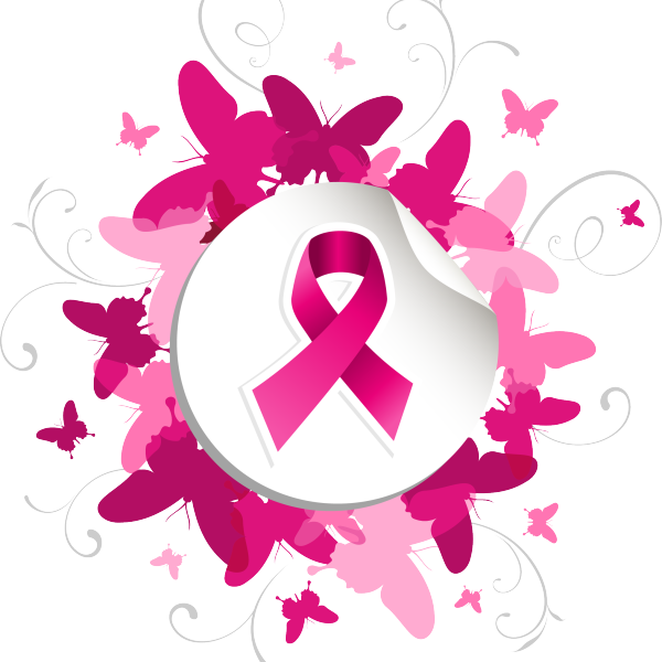 Breast Cancer Awareness Ribbon Butterflies PNG Image