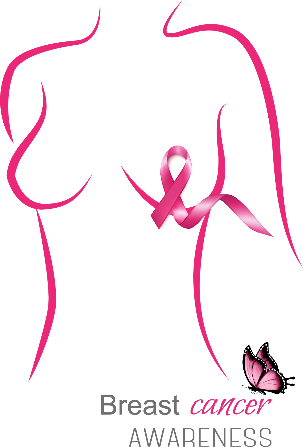 Breast Cancer Awareness Ribbon Graphic PNG Image