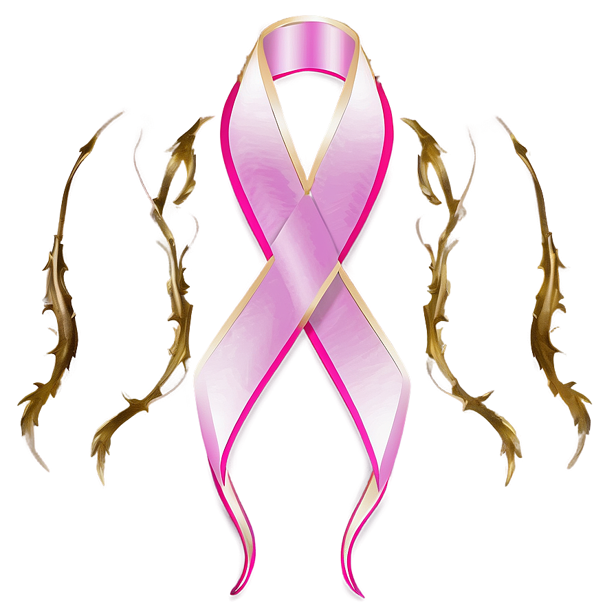 Breast Cancer Support Ribbon Png Qkh12 PNG Image