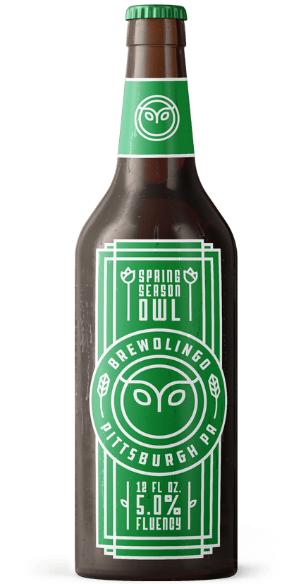 Brewolingo Owl Beer Bottle PNG Image