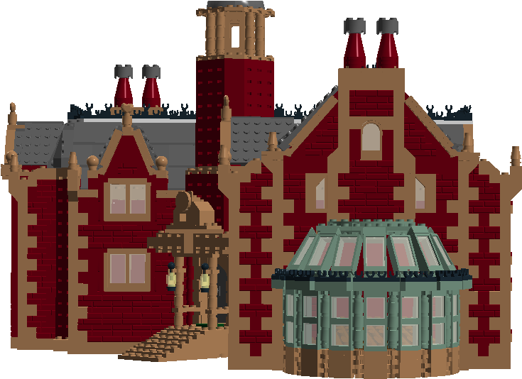 Brick Built Red Mansion PNG Image